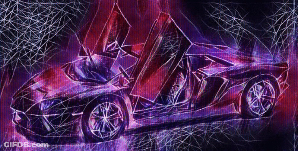 Shiny Lamborghini Illustration GIF