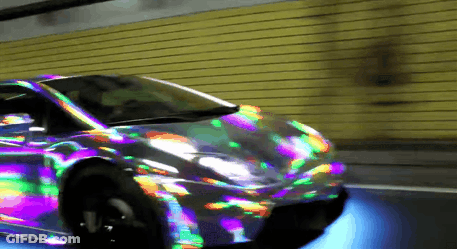 Shiny Rainbow Lamborghini GIF