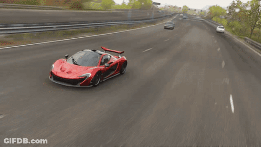 Shiny Red Mclaren P1 Forza Horizon 4 GIF