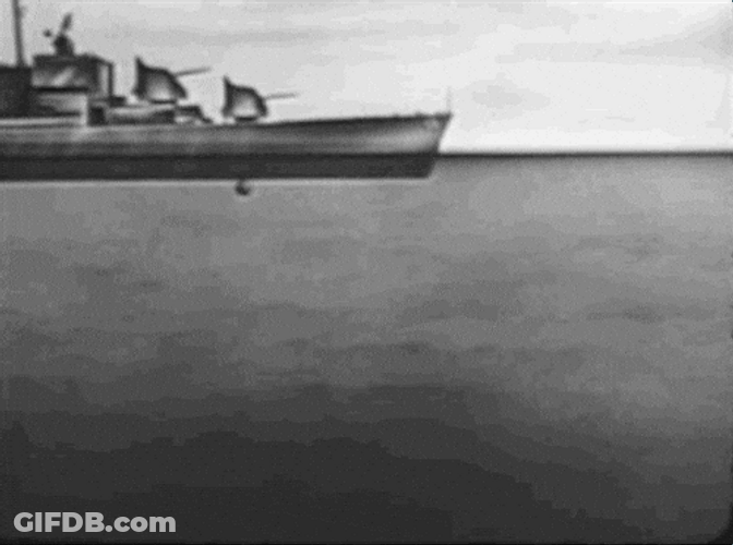 Ship Detecting A Submarine Passing By GIF
