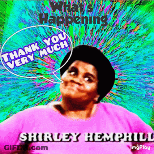 Shirley Hemphill Cartoon Saying Thank You Very Much GIF