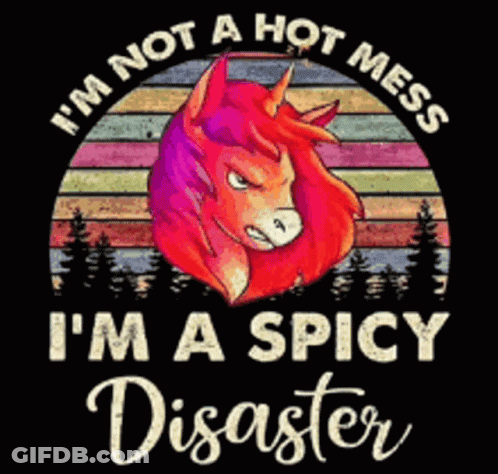 Shirt Saying I'm Not A Hot Mess I'm A Spicy Disaster GIF