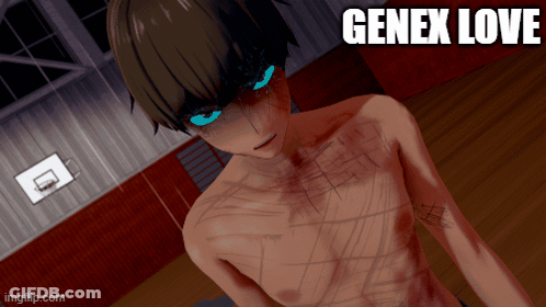Shirtless Anime Character Blue Eyes Genex Love GIF