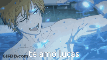 Shirtless Anime Character Swimming Te Amo Lucas GIF