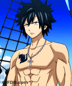 Shirtless Anime Character With Fairy Tail Tattoo GIF