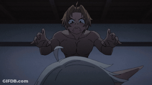 Shirtless Anime Character With Mouth Open GIF
