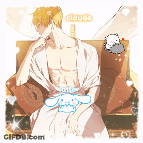 Shirtless Anime Claude Character GIF