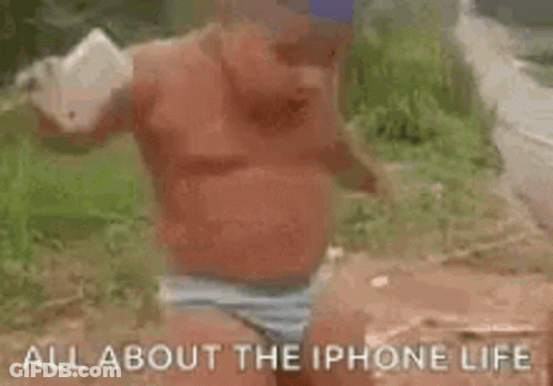 Shirtless Baby In Hat Eating Says All About IPhone Life GIF
