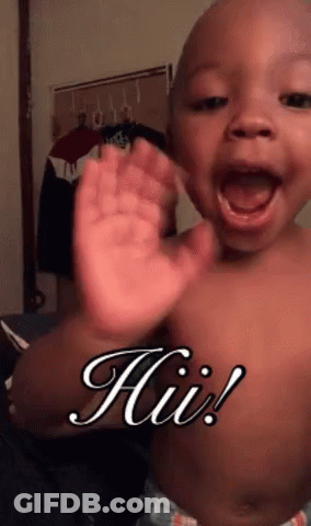 Shirtless Baby Waving Saying Hi GIF