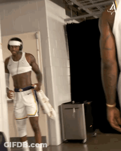 Shirtless Basketball Player With Letter A GIF