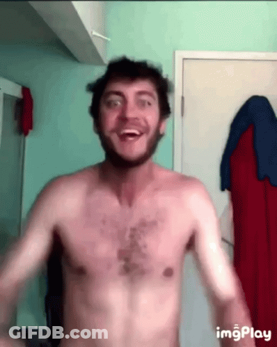 Shirtless Beard Man Making Funny Face In Bathroom GIF