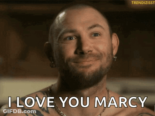 Shirtless Bearded Man Saying I Love You Marcy GIF