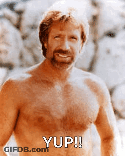 Shirtless Bearded Man Smiling Says Yup GIF
