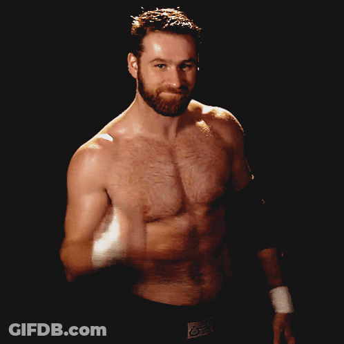 Shirtless Bearded Man With Black Belt Smack Tag GIF