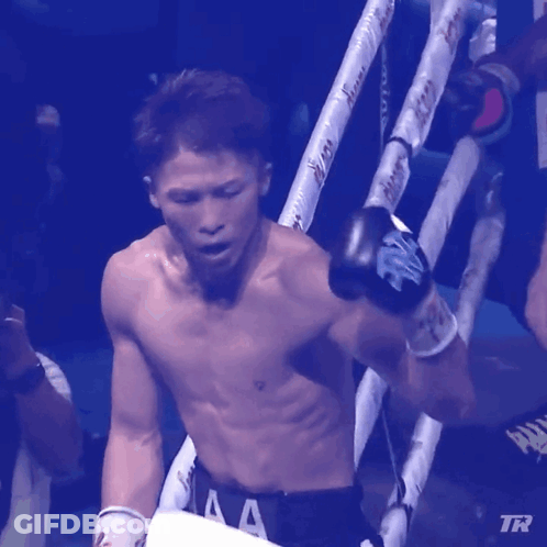 Shirtless Boxer With A Belt GIF