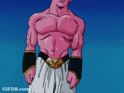 Shirtless Cartoon Character Blue Background GIF