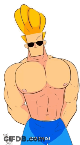 Shirtless Cartoon Character In Sunglasses With Hands In Pockets GIF
