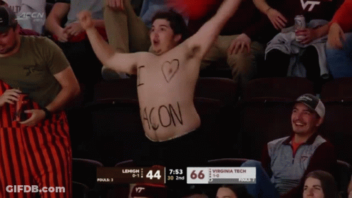 Shirtless Fan With Heart Saying I Love Acon GIF