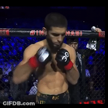 Shirtless Fighter In Cage With UFC GIF