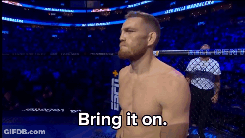 Shirtless Fighter Saying Bring It On GIF