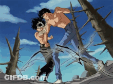 Shirtless Hiei Fist Fight GIF