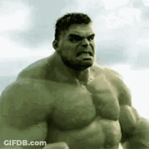 Shirtless Hulk Fist In Air GIF