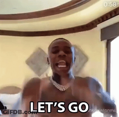 Shirtless Man Arms Outstretched Let's Go GIF