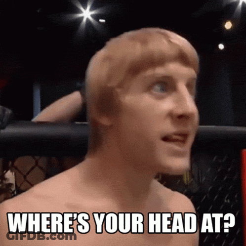 Shirtless Man Boxing Ring Asking Where's Your Head At GIF
