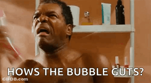 Shirtless Man Brushing Teeth How The Bubble Guts GIF