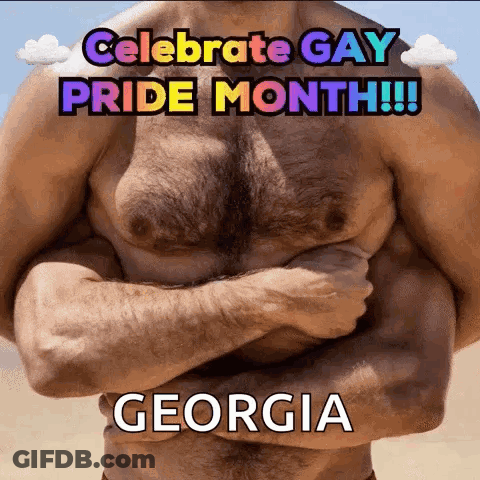 Shirtless Man Crossed Arms Celebrate Gay Pride GIF