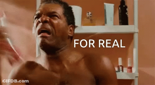 Shirtless Man Crying In Front Of Bathroom Shelf For Real GIF