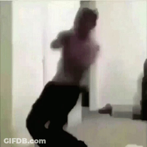 Shirtless Man Dancing In Front Of Mirror GIF