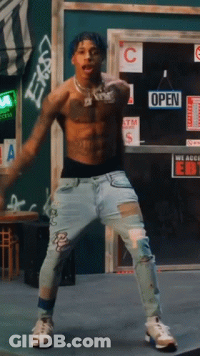 Shirtless Man Dancing On Stage Saying Open GIF