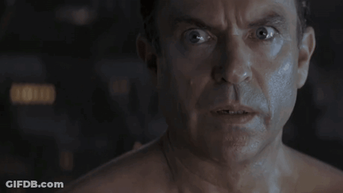 Shirtless Man Eyes Wide Open Mouth Open GIF
