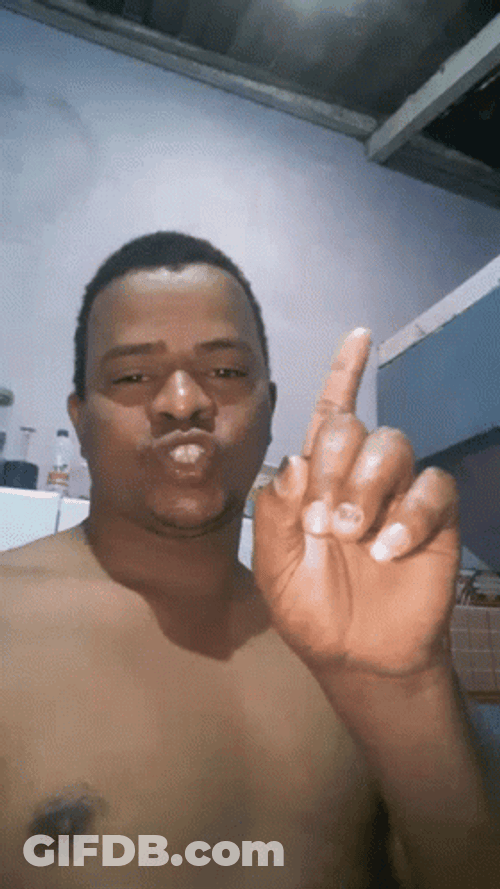 Shirtless Man Finger Wag GIF