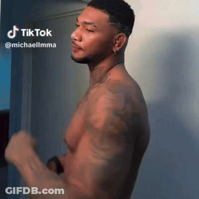 Shirtless Man Flexing Muscles TikTok GIF