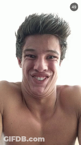 Shirtless Man Funny Face Number 49 GIF