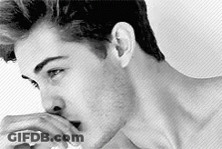 Shirtless Man Hand To Mouth GIF