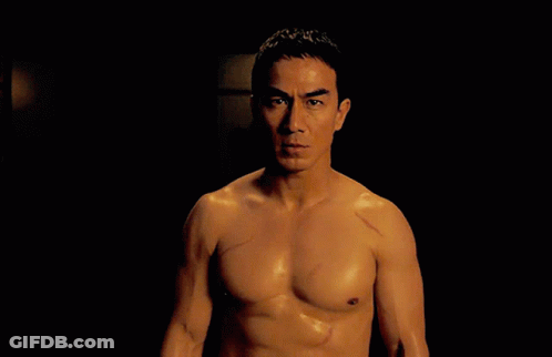 Shirtless Man Hands Crossed Over Face GIF
