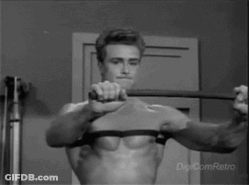 Shirtless Man Holding Barbell GIF