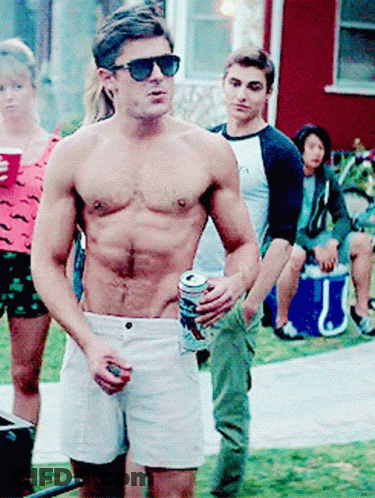 Shirtless Man Holding Bud Light Can GIF
