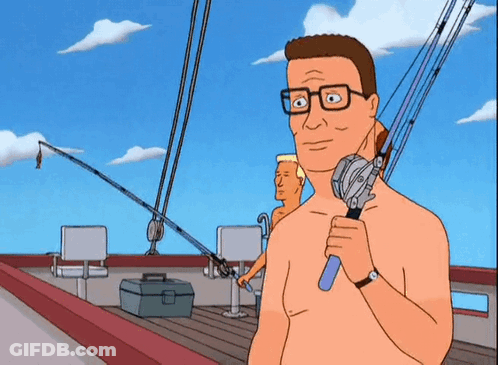 Shirtless Man Holding Fishing Rod GIF