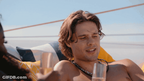Shirtless Man Holding Glass Of Water GIF