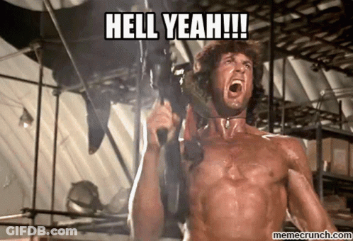 Shirtless Man Holding Gun Hell Yeah GIF
