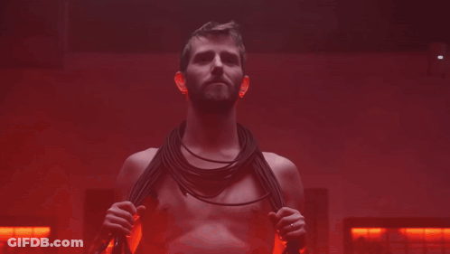 Shirtless Man Holding Rope GIF