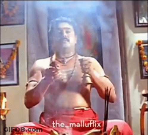 Shirtless Man Holding Sword At Mirror GIF