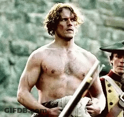 Shirtless Man Holding Sword GIF