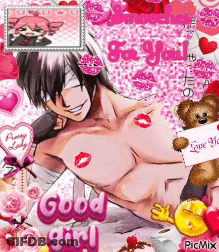 Shirtless Man Holding Teddy Bear Love You Sign GIF