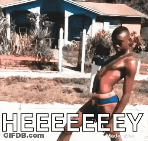 Shirtless Man In Bikini Walking GIF