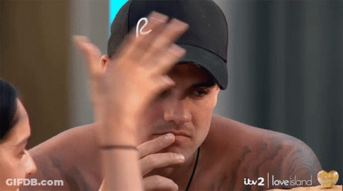 Shirtless Man In Black Baseball Cap With Letter R GIF